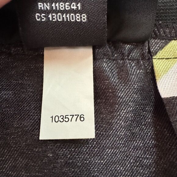 Lane Bryant Women's Full Circle Skirt Black White Lime Block Knee Size 14 - Picture 6 of 11